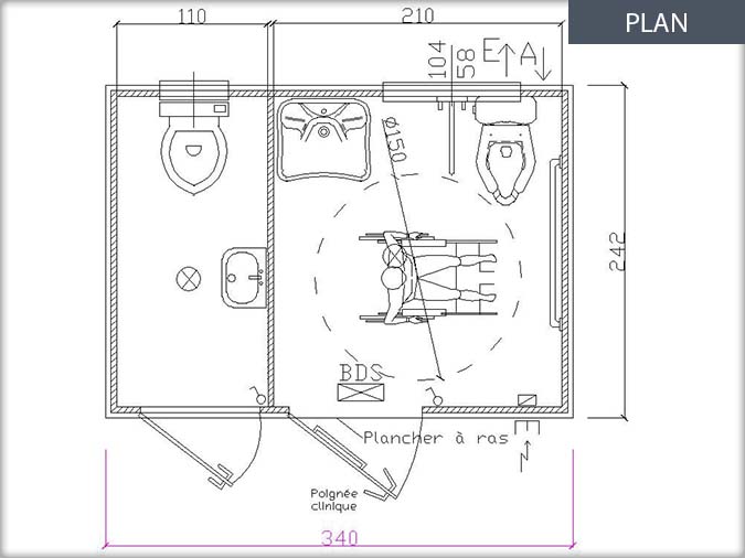 cabine sanitaire PMR